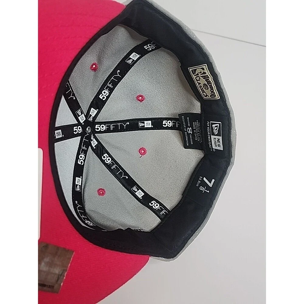 Dallas Mavericks New Era 59Fifty Hardwood Classics Hat Cap 7 1/8 Pink Gray